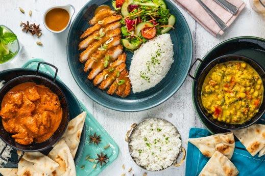 Birdseye view of delicious looking food