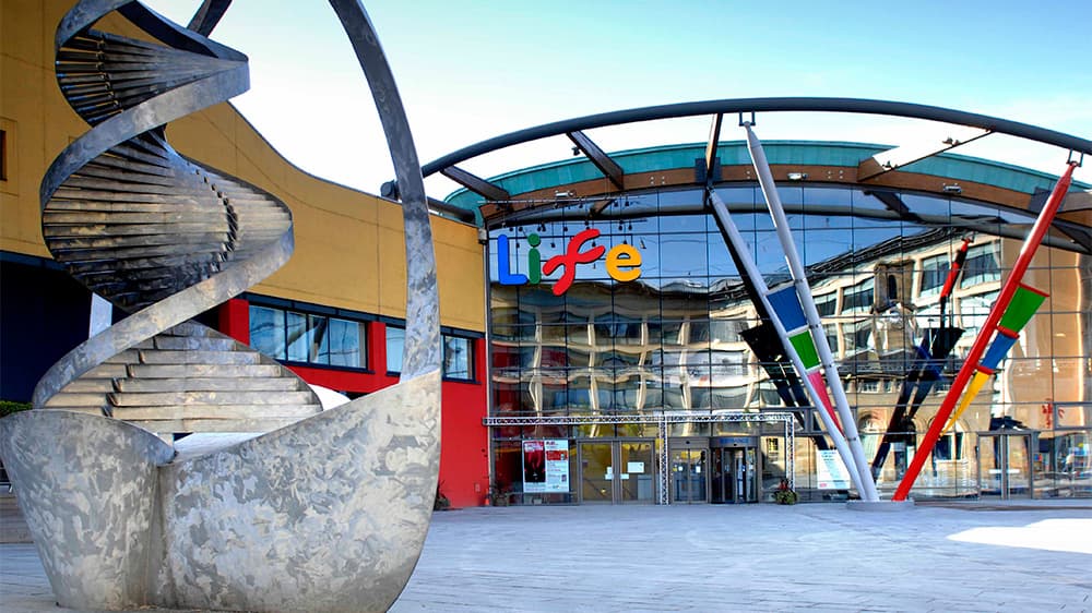 The outside of the Centre for Life in Newcastle upon Tyne
