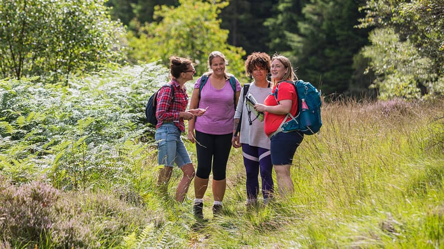 Women going on a hike in the Lake District