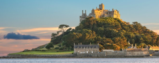 Views of an island in Cornwall