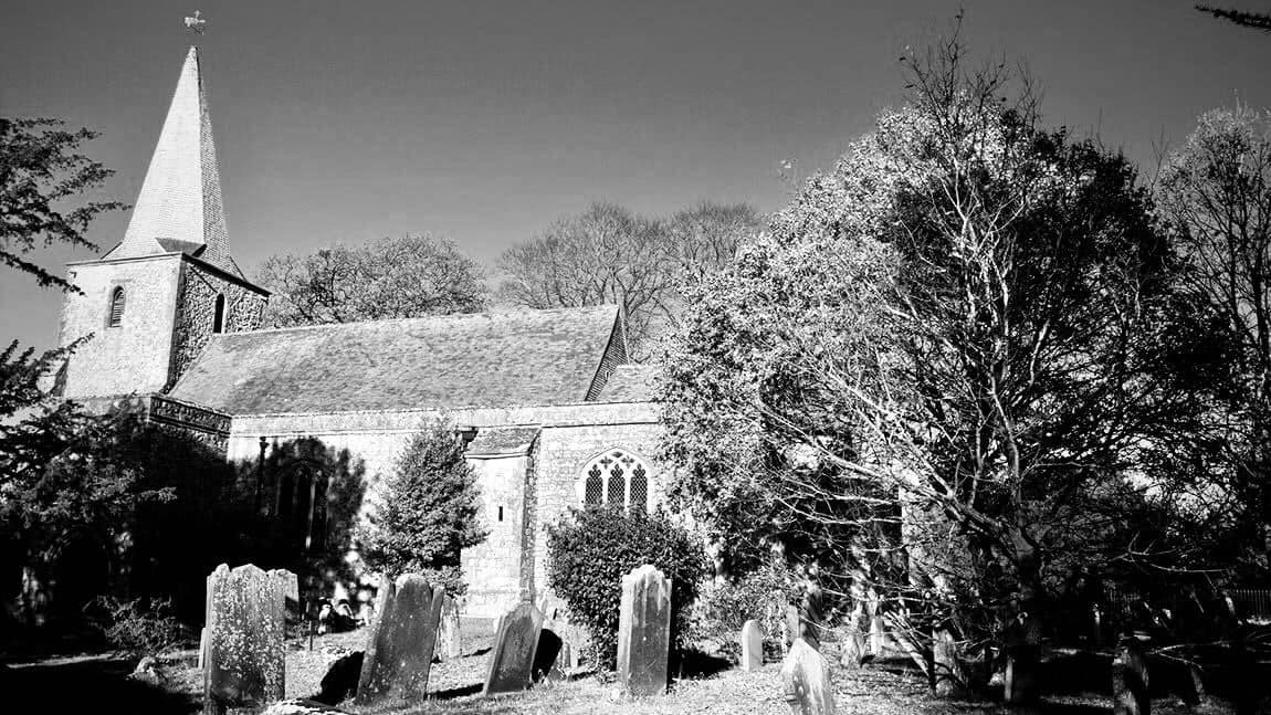Gravestones in a church yard