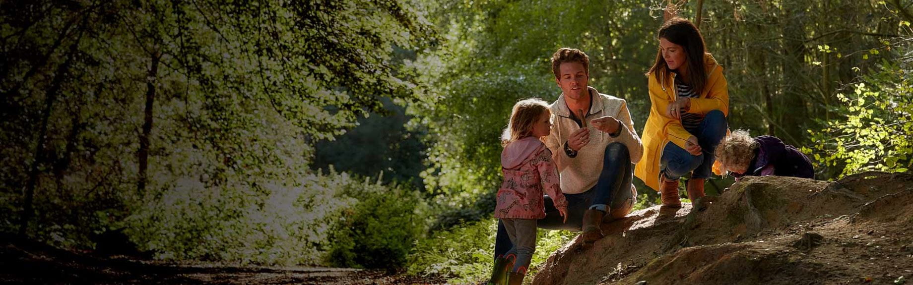 family in woodland
