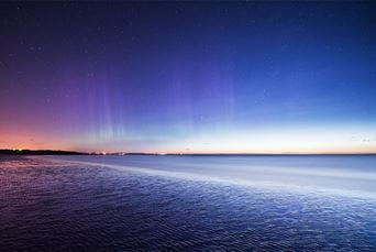 The northern lights visible from Northumberland's coast
