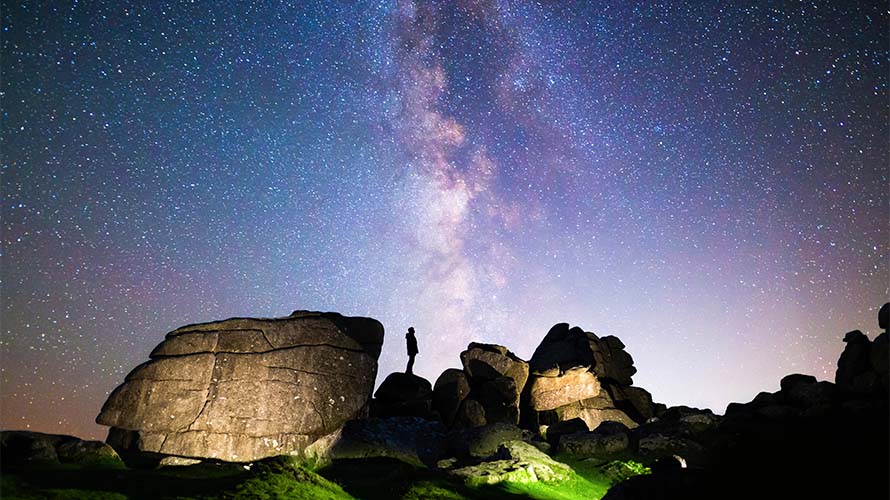 A person watching the milky way