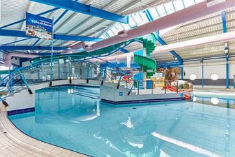 The indoor swimming pool complex at Trecco Bay Holiday Park