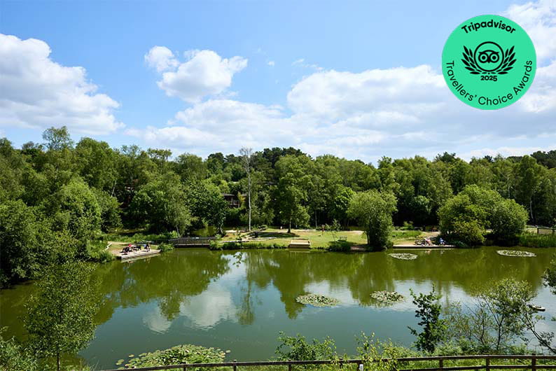 The fishing lake at Warmwell Holiday Park in Dorset