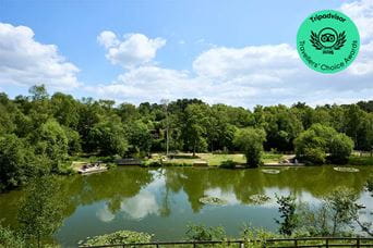 The fishing lake at Warmwell Holiday Park in Dorset
