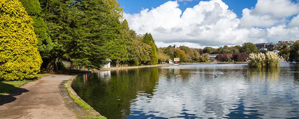 A lake in the middle of Helston, Cornwall