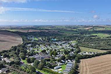 An aerial view over White Acres Holiday Park
