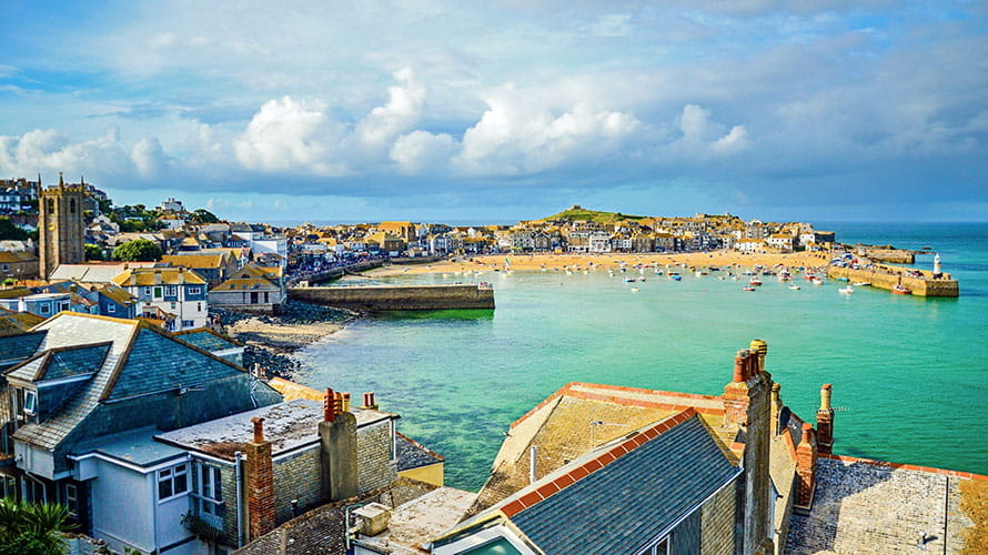 A view over St Ives Harbour in Cornwall