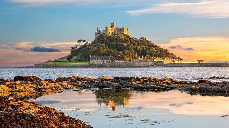 St michaels mount at sunset