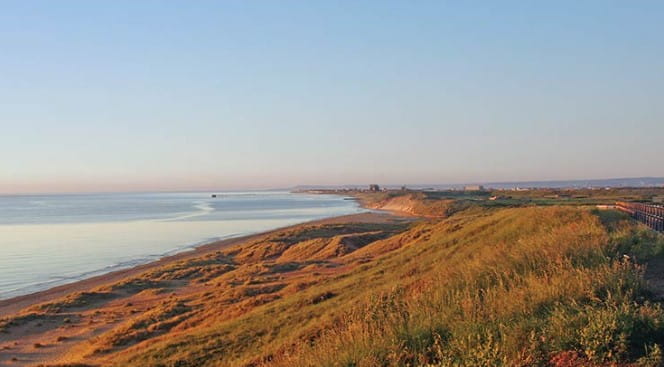View of the dunes and beach at Crimdon Dene