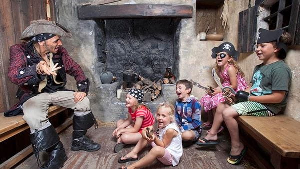 Kids watching a pirate talk