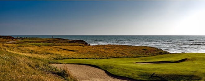 A golf course overlooking the sea