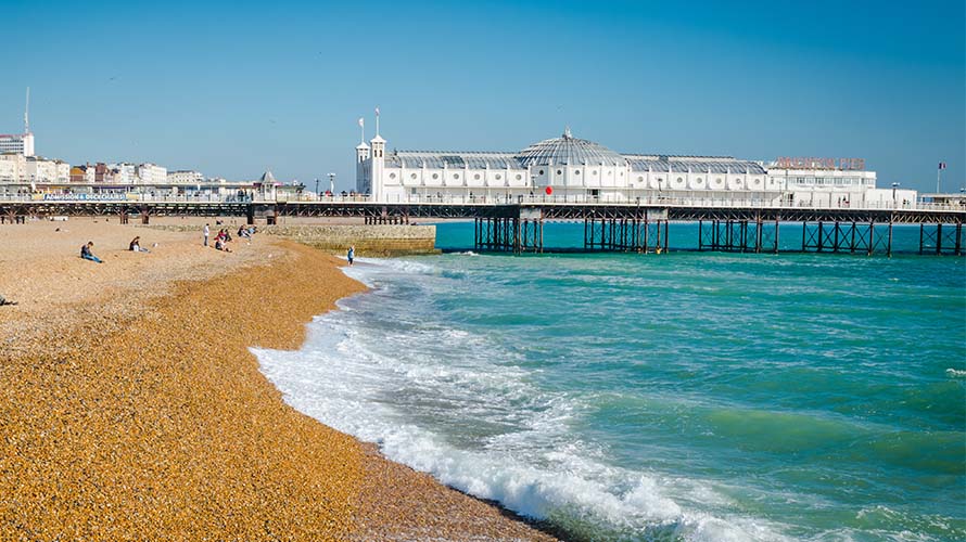 Waves crashing on Brighton Beach
