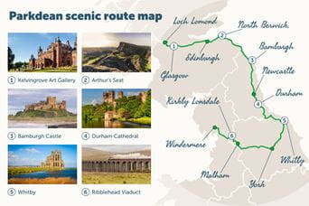 The PD12 Route Map covering Scotland, the North East and North West
