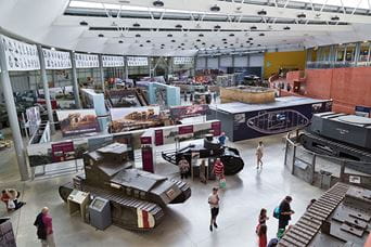 A display of historic tanks in Dorset's Tank Museum