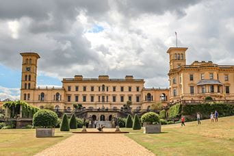 The gardens and front of Osborne House on the Isle of Wight