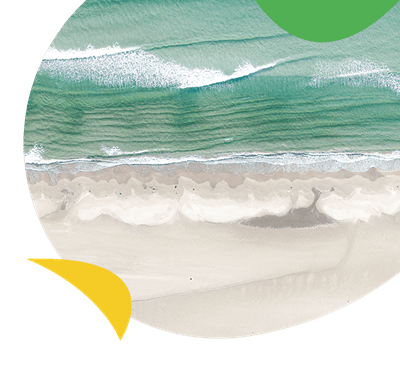 Crystal clear waters lapping a sandy beach