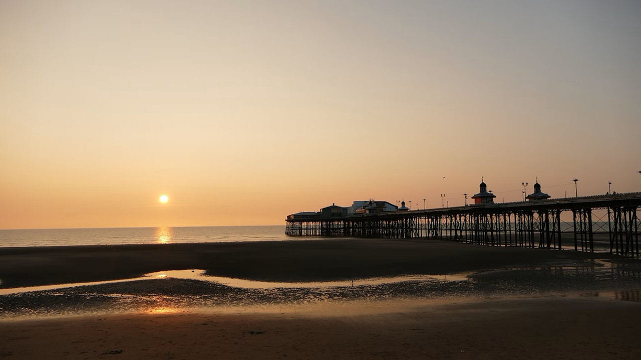 Sunset over Blackpool Pier