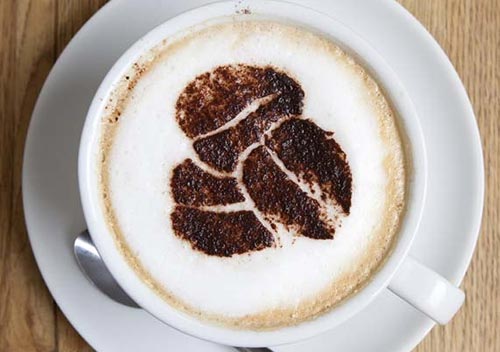 A cup of Costa Coffee from above