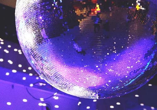 A disco ball and lights