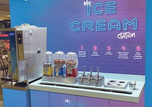 An ice cream station in the restaurant