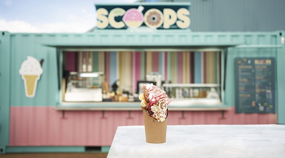 Scoops ice cream stall