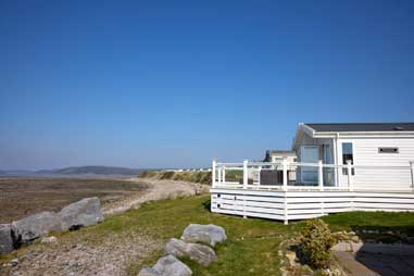 Caravans overlooking the sea in Wales