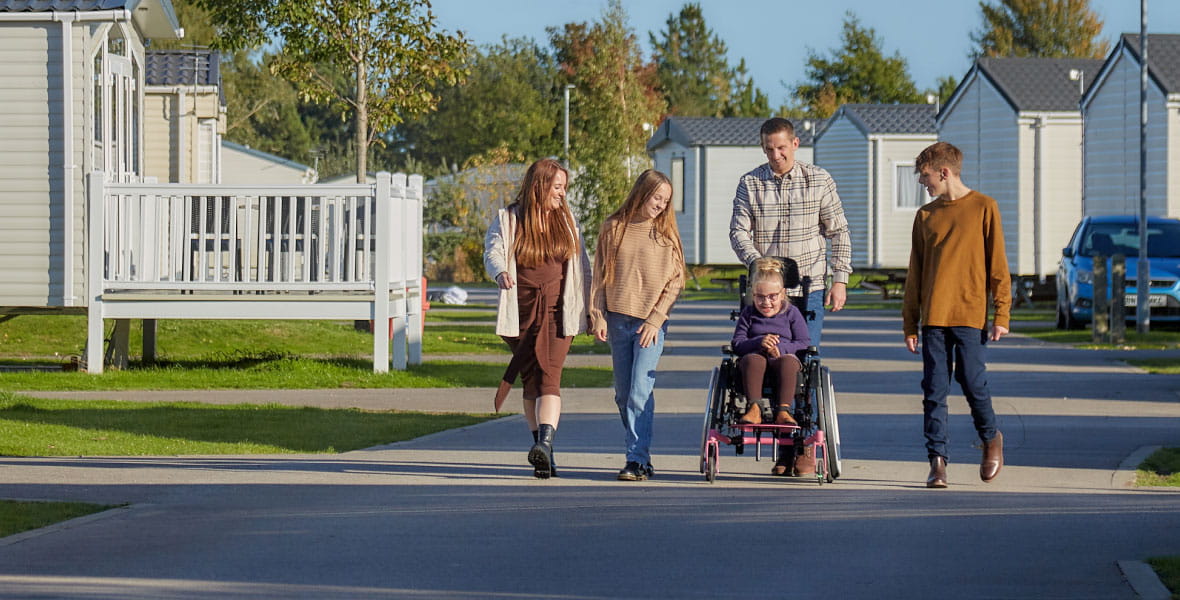 a family at a caravan park
