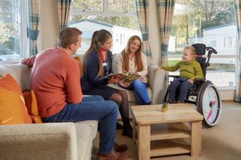 family in a caravan