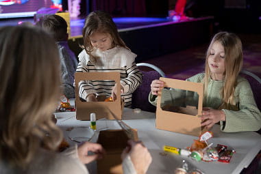 Young girls making own chocolate