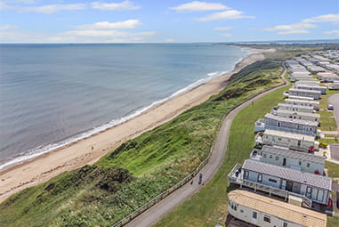 Caravans overlooking the beach on County Durham's coastline
