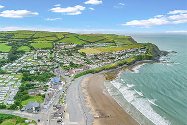 Borth Beach on the coast of Wales