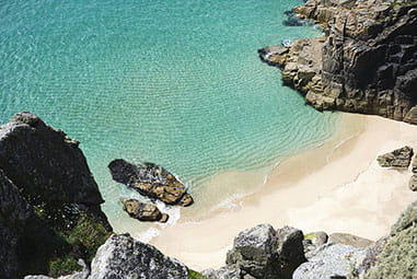Pedn Vounder beach in Cornwall