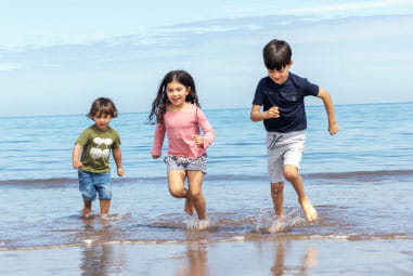 kids playing in the water