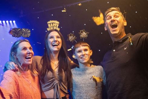 Family celebrating