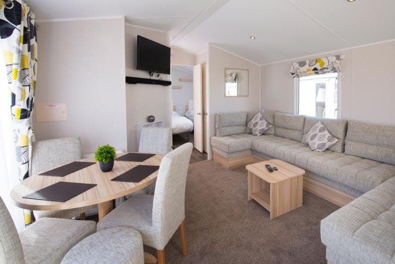 Interior shot of caravan at Parkdean Resorts