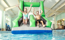 Kids on water slide