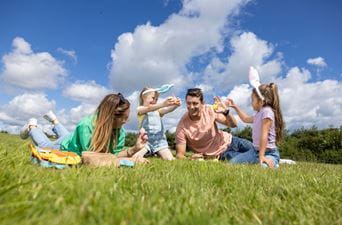 Family on field
