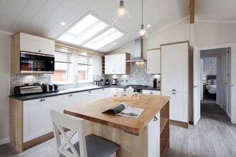 lodge kitchen with island