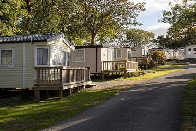 Caravans on a path