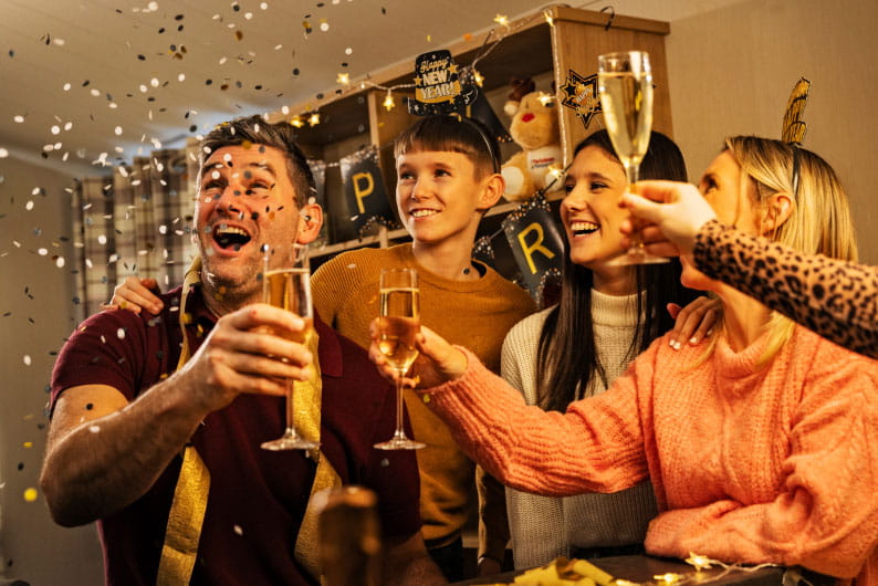 Family with drinks