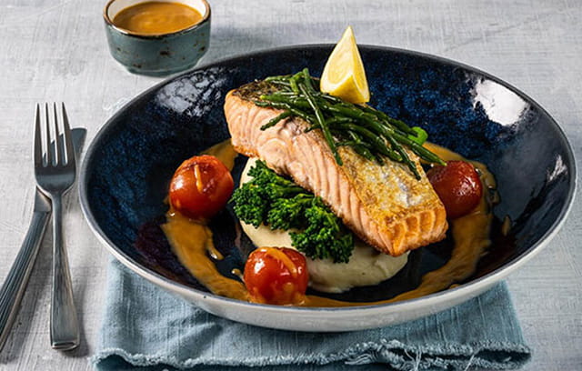 a tasty looking salmon dish
