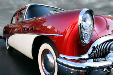 vintage red car