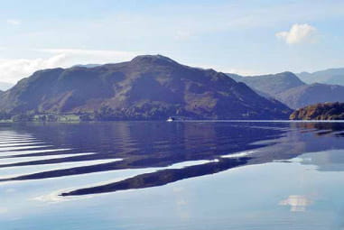 water level view of Ullswater Lake in the Lake DIstrict