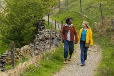 Couple walking in the lakes