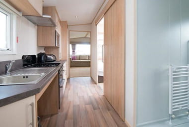 An interior view showing the wide corridor space found in accessible accommodation