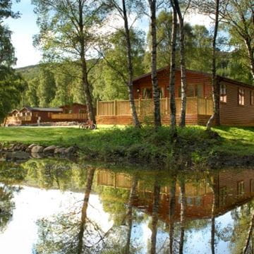 Lodge by lake