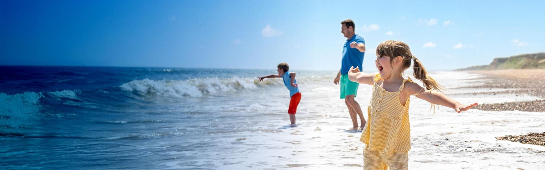 Family on beach